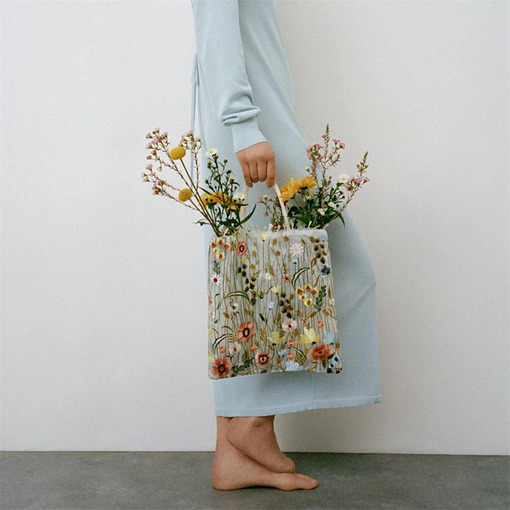 Сумка-шоппер "Цветочная вышивка"