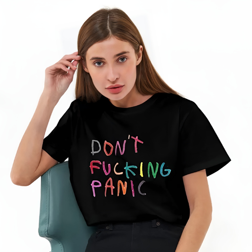 Футболка с принтом "Don't fucking panic"