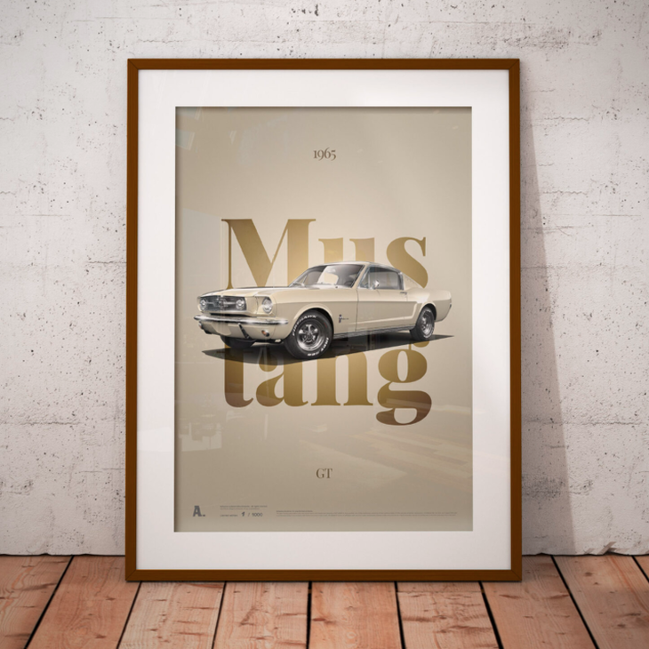 Постер "1965 Ford Mustang GT Beige"